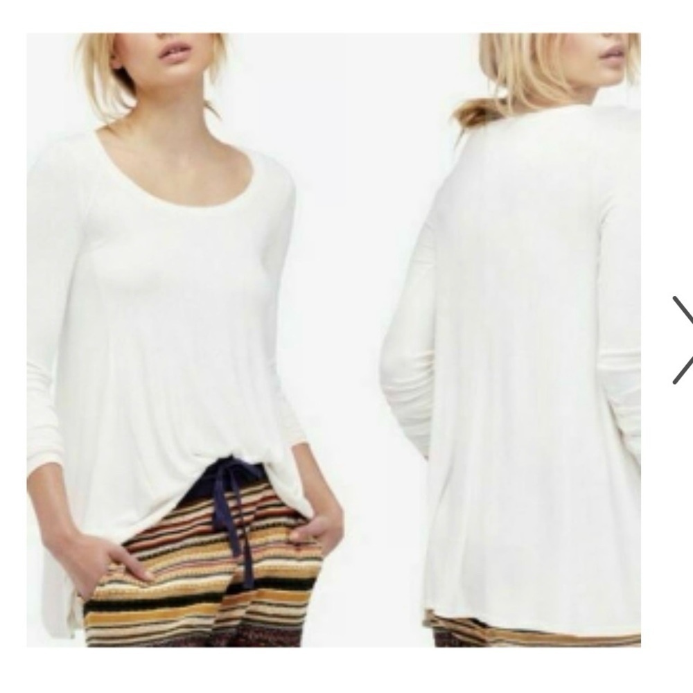 Free People Beach rayon white oversized tshirt